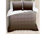 Abakuhaus Copripiumino Ombre, Digital Chocolate, Antiacaro E Anallergico, Con Federe, 155 Cm X 220 Cm - 80 X 80 Cm, Marrone E Bianco