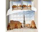 Abakuhaus Galaxis Copripiumino, Immagine Planet Stadt Wars, Antiacaro, Adatto A Chi Soffre Di Allergie, Con Federe, 155 Cm X 220 Cm - 80 X 80 Cm, Marrone Blu