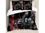 Abakuhaus Galaxis Copripiumino, Galactic Zeit-Reise, Antiacaro, Adatto A Chi Soffre Di Allergie, Con Federe, 155 Cm X 220 Cm - 80 X 80 Cm, Nero
