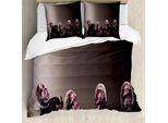 Abakuhaus Copripiumino Magier, Screaming Scary Zombies, Antiacaro, Adatto A Chi Soffre Di Allergie, Con Federe, 200 Cm X 200 Cm - 80 X 80 Cm, Nero