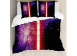 Abakuhaus Galaxis Copripiumino, Tema Spaziale, Antiacaro, Adatto A Chi Soffre Di Allergie, Con Federe, 155 Cm X 220 Cm - 80 X 80 Cm, Nero