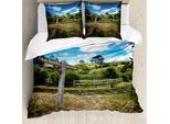 Abakuhaus Copripiumino Hobbit, Hobbit Land East West, Antiacaro, Adatto A Chi Soffre Di Allergie, Con Federe, 155 Cm X 220 Cm - 80 X 80 Cm, Verde Marrone