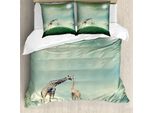 Abakuhaus Copripiumino Giraffa, Atmosfera Da Favola, Antiacaro, Adatto A Chi Soffre Di Allergie, Con Federe, 155 Cm X 220 Cm - 80 X 80 Cm, Multicolore