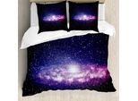 Abakuhaus Galaxis Copripiumino, Nebula Cloud-Milky Way, Antiacaro, Adatto A Chi Soffre Di Allergie, Con Federe, 200 Cm X 200 Cm - 80 X 80 Cm, Viola Blu Scuro