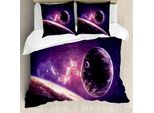 Abakuhaus Galaxis Copripiumino, Nebula Celestal Cornet, Antiacaro, Adatto A Chi Soffre Di Allergie, Con Federe, 155 Cm X 220 Cm - 80 X 80 Cm, Magenta Malva