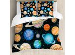 Abakuhaus Galaxis Copripiumino, Galaxy Space Art Sole, Antiacaro, Adatto A Chi Soffre Di Allergie, Con Federe, 155 Cm X 220 Cm - 80 X 80 Cm, Multicolore