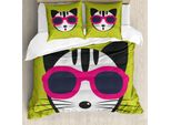 Abakuhaus Copripiumino Per Animali Domestici, Boho Kitten, Antiacaro, Adatto A Chi Soffre Di Allergie, Con Federe, 200 Cm X 200 Cm - 80 X 80 Cm, Multicolore
