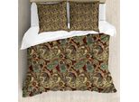 Abakuhaus Copripiumino Paisley, Persian Hippie Rosette, Antiacaro, Adatto A Chi Soffre Di Allergie, Con Federe, 155 Cm X 220 Cm - 80 X 80 Cm, Sand Brown Chocolate