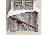 Abakuhaus Set Copripiumino Rustico Per Letti Matrimoniali, Porta Da Fienile In Legno Invecchiato, Antiacaro, Adatto A Chi Soffre Di Allergie, Con Federe, Marrone
