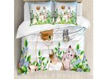 Abakuhaus Copripiumino Per Gatti, Gattini Felici, Antiacaro, Adatto A Chi Soffre Di Allergie, Con Federe, 155 Cm X 220 Cm - 80 X 80 Cm, Multicolore