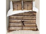 Abakuhaus Set Copripiumino Rustico Per Letti Matrimoniali, Porta In Legno In Stile Retrò, Antiacaro, Adatto A Chi Soffre Di Allergie, Con Federe, Multicolore