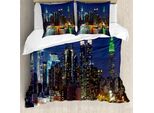 Abakuhaus New York Copripiumino, Nyc Midtown Skyline, Antiacaro, Adatto A Chi Soffre Di Allergie, Con Federe, 155 Cm X 220 Cm - 80 X 80 Cm, Blu Reale