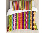 Abakuhaus Copripiumino A Righe, Vintage Forms, Antiacaro, Adatto A Chi Soffre Di Allergie, Con Federe, 155 Cm X 220 Cm - 80 X 80 Cm, Multicolore