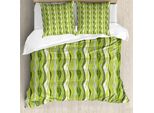 Abakuhaus Copripiumino A Righe, Linee Digitali, Antiacaro, Adatto A Chi Soffre Di Allergie, Con Federe, 155 Cm X 220 Cm - 80 X 80 Cm, Verde