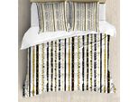 Abakuhaus Copripiumino A Righe, Linee Verticali Arrotondate, Antiacaro, Adatto A Chi Soffre Di Allergie, Con Federe, 200 Cm X 200 Cm - 80 X 80 Cm, Nero Giallo