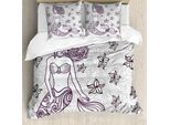 Abakuhaus Copripiumino Sirena, Sirena Con Onda, Antiacaro Adatto A Chi Soffre Di Allergie Con Federe, 155 Cm X 220 Cm - 80 X 80 Cm, Grigio