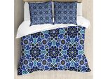 Abakuhaus Set Copripiumino Arabo Per Letti Matrimoniali, Design Persiano Gypsy, Antiacaro, Adatto A Chi Soffre Di Allergie, Con Federe, Blu Reale