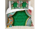 Abakuhaus Set Copripiumino Retrò Per Letti Matrimoniali, Motivo Hippie Orientale, Antiacaro, Adatto A Chi Soffre Di Allergie, Con Federe, Multicolore