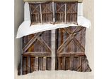 Abakuhaus Copripiumino Rustico, Vecchi Magazzini In Legno, Antiacaro, Adatto A Chi Soffre Di Allergie, Con Federe, 155 Cm X 220 Cm - 80 X 80 Cm, Marrone
