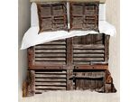 Abakuhaus Copripiumino Rustico, Porta Italiana In Legno, Antiacaro, Adatto A Chi Soffre Di Allergie, Con Federe, 200 Cm X 200 Cm - 80 X 80 Cm, Marrone Umbra