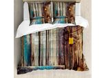 Abakuhaus Set Copripiumino Rustico Per Letti Matrimoniali, Foto Chiave Porta In Legno, Antiacaro, Adatto A Chi Soffre Di Allergie, Con Federe, Multicolore