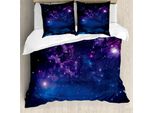 Abakuhaus Copripiumino, Tema Via Lattea E Stelle, Antiacaro, Adatto A Chi Soffre Di Allergie, Con Federe, 200 Cm X 200 Cm - 80 X 80 Cm, Blu Magenta