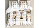 Abakuhaus Anatomia Copripiumino, Salute Scheletro, Antiacaro Adatto A Chi Soffre Di Allergie Con Federe, 155 Cm X 220 Cm - 80 X 80 Cm, Crema