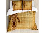 Abakuhaus Anatomia Umana Copripiumino, Stile Corpo Umano, Antiacaro Adatto A Chi Soffre Di Allergie Con Federe, 155 Cm X 220 Cm - 80 X 80 Cm, Marrone Chiaro