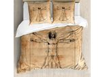 Abakuhaus Anatomia Umana Copripiumino, Dipinto Umano, Antiacaro Adatto A Chi Soffre Di Allergie Con Federe, 155 Cm X 220 Cm - 80 X 80 Cm, Seppia