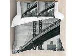 Abakuhaus New York Copripiumino, Ponte A New York City, Antiacaro, Adatto A Chi Soffre Di Allergie, Con Federe, 155 Cm X 220 Cm - 80 X 80 Cm, Grigio