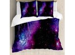 Abakuhaus Copripiumino, Nebula Galassia Oscura Stelle, Antiacaro Adatto A Chi Soffre Di Allergie Con Federe, 200 Cm X 200 Cm - 80 X 80 Cm, Magenta Blu