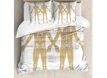 Abakuhaus Anatomia Umana Copripiumino, Sistema Scheletrico Umano, Antiacaro, Adatto A Chi Soffre Di Allergie, Con Federe, 155 Cm X 220 Cm - 80 X 80 Cm, Bianco Tan