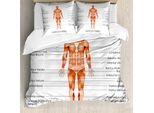 Abakuhaus Salute Copripiumino, Biologia Sistema Muscolare, Antiacaro Adatto A Chi Soffre Di Allergie Con Federe, 155 Cm X 220 Cm - 80 X 80 Cm, Corallo