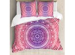 Abakuhaus Copripiumino Rosa E Lilla, Mandala, Antiacaro, Adatto A Chi Soffre Di Allergie, Con Federe, 155 Cm X 220 Cm - 80 X 80 Cm, Violet Rubin