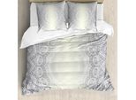 Abakuhaus Copripiumino Grigio E Bianco, Sfumato, Antiacaro, Adatto A Chi Soffre Di Allergie, Con Federe, 155 Cm X 220 Cm - 80 X 80 Cm, Grigio Chiaro, Bianco, Avorio