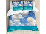 Abakuhaus Copripiumino Ocean, Tropical Island Beach, Antiacaro, Adatto A Chi Soffre Di Allergie, Con Federe, 155 Cm X 220 Cm - 80 X 80 Cm, Turchese Acquamarina