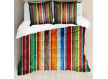 Abakuhaus Set Copripiumino A Righe Per Letti Matrimoniali, Linee Grunge Verticali, Antiacaro, Adatto A Chi Soffre Di Allergie, Con Federe, Multicolore