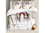 Abakuhaus Copripiumino Tribale, Chef Alte Feder, Antiacaro, Adatto A Chi Soffre Di Allergie, Con Federe, 155 Cm X 220 Cm - 80 X 80 Cm, Marigold Beige