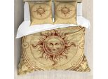 Abakuhaus Set Copripiumino Antico Per Letti Matrimoniali, Pietra Solare Romana Antica, Antiacaro, Adatto A Chi Soffre Di Allergie, Con Federe, Marrone Chiaro