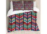 Abakuhaus Copripiumino Astratto, Foglia Arcobaleno Colorata, Antiacaro, Adatto A Chi Soffre Di Allergie, Con Federe, 200 Cm X 200 Cm - 80 X 80 Cm, Multicolore