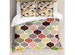 Abakuhaus Set Copripiumino Moderno Per Letti Matrimoniali, Design Orientale Marocchino, Antiacaro, Adatto A Chi Soffre Di Allergie, Con Federe, Multicolore