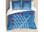 Abakuhaus Copripiumino Aerei, Piccoli Aerei, Antiacaro, Adatto A Chi Soffre Di Allergie, Con Federe, 200 Cm X 200 Cm - 80 X 80 Cm, Rosso E Blu