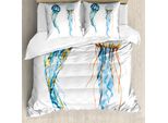 Abakuhaus Copripiumino Medusa, Meduse Mare Esotico, Antiacaro Adatto A Chi Soffre Di Allergie Con Federe, 200 Cm X 200 Cm - 80 X 80 Cm, Blu