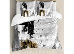 Abakuhaus Copripiumino Moderno, Modello Paris Ragazza, Antiacaro, Adatto A Chi Soffre Di Allergie, Con Federe, 155 Cm X 220 Cm - 80 X 80 Cm, Grigio Bianco