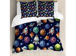 Abakuhaus Copripiumino, Futuristico, Scienza Ufo, Antiacaro, Adatto A Chi Soffre Di Allergie, Con Federe, 200 Cm X 200 Cm - 80 X 80 Cm, Multicolore