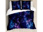 Abakuhaus Copripiumino, Cielo Mistico Con Stelle, Antiacaro, Adatto A Chi Soffre Di Allergie, Con Federe, 155 Cm X 220 Cm - 80 X 80 Cm, Viola Scuro E Blu
