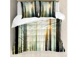 Abakuhaus Copripiumino Naturale, Fairy Foggy Wald Woods, Antiacaro, Adatto A Chi Soffre Di Allergie, Con Federe, 155 Cm X 220 Cm - 80 X 80 Cm, Seafoam Marrone Scuro