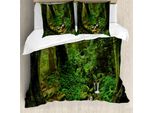 Abakuhaus Copripiumino Naturale, Nepal Jungle Forest, Antiacaro, Adatto A Chi Soffre Di Allergie, Con Federe, 200 Cm X 200 Cm - 80 X 80 Cm, Verde