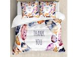 Abakuhaus Copripiumino Tribale, Piume D'uccello Grazie, Antiacaro Adatto A Chi Soffre Di Allergie Con Federe, 155 Cm X 220 Cm - 80 X 80 Cm, Multicolore