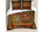 Abakuhaus Copripiumino Fantasia, Muro Di Mattoni Grunge, Antiacaro, Adatto A Chi Soffre Di Allergie, Con Federe, 155 Cm X 220 Cm - 80 X 80 Cm, Vermilion Umber